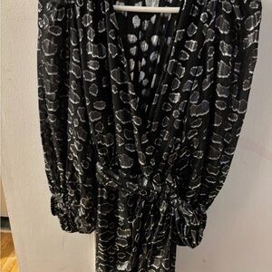 ba&sh Metallic Black Long Sleeve Dress